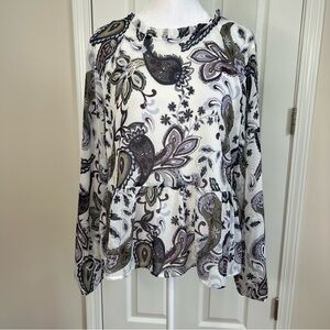 Loft Paisley Peplum Blouse Top